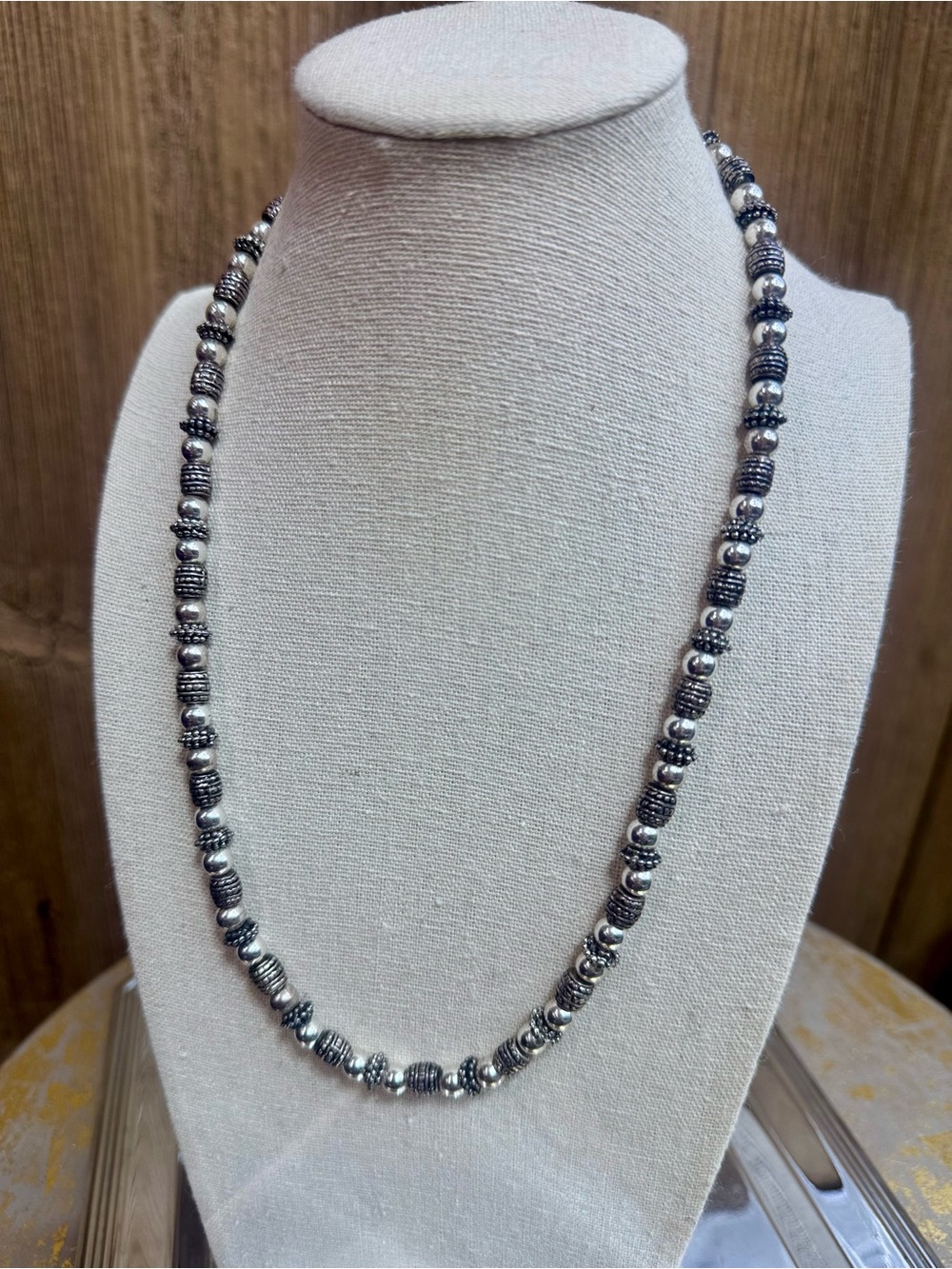 Vintage Napier Silver-Tone Beaded Necklace New “Vintage”
